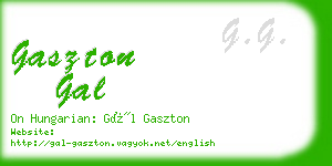 gaszton gal business card